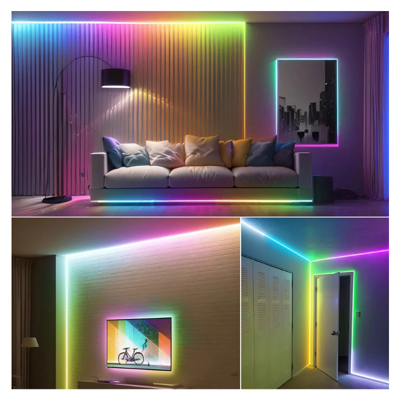 2,5m zestaw LED cyfrowy muzyczny COB RGB+CCT 20W 24V WS2805 840 LED/m