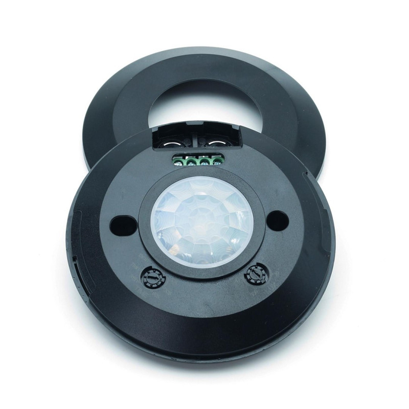CZUJNIK RUCHU SUFITOWY PIR 230V 400W czarny ultra płaski