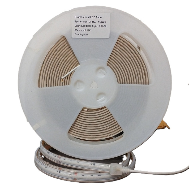 Taśma LED COB Cyfrowa RGBW+neutralny 4000K 14,5W 24V Ws2814F SK6812 840 LED/m IP67 wodoodporna - 10 metrów