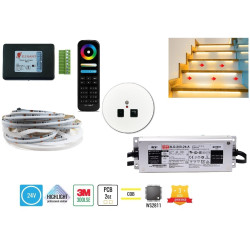 15m zestaw schodowo-korytarzowy F40 COB WS2811 RGB 24V