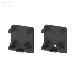 Zaślepki profilu P13-2 czarne do klosza C25