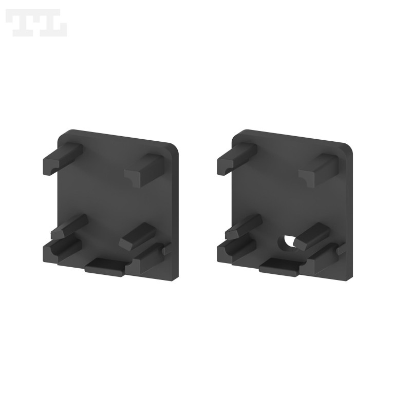 Zaślepki profilu P13-2 czarne do klosza C25