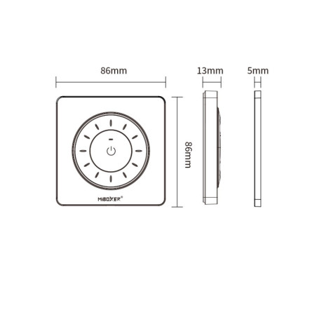 MiLight Pilot naścienny MONO CCT K3-P czarny