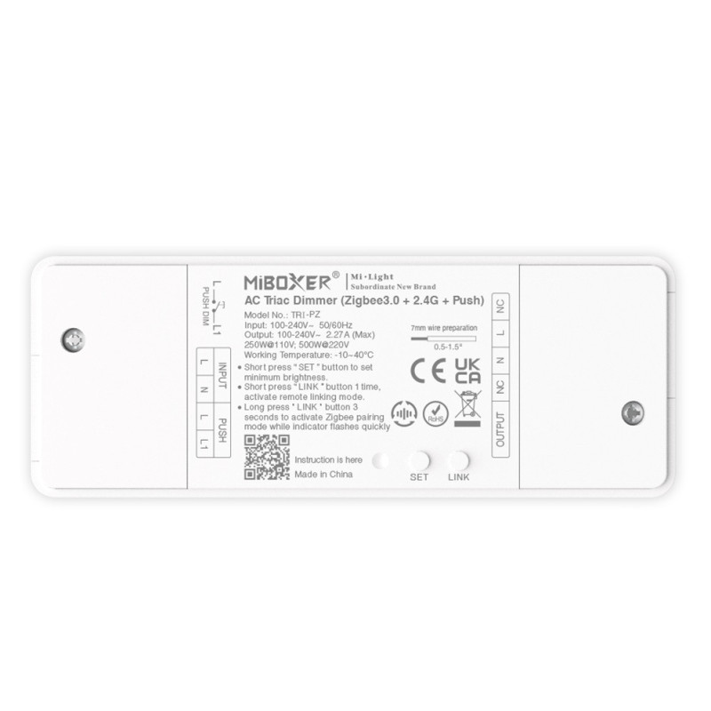 MIBOXER TRIAC TRI-PZ 500W TUYA PRZEKAŹNIK,ŚCIEMNIACZ 230V AC Zigbee 3.0