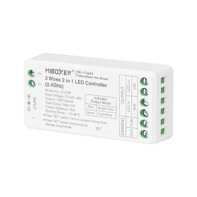 MiLight Odbiornik CCT 2 PIN MONO 2w1 strefowy LC2-RF