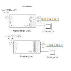 MiLight Odbiornik CCT 2 PIN MONO 2w1 strefowy LC2-RF