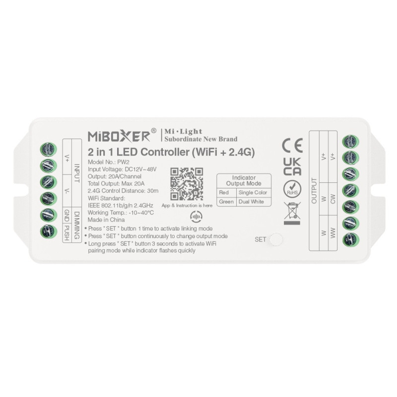 ODBIORNIK STREFOWY LED 2w1 MiLight PW2 20A Tuya