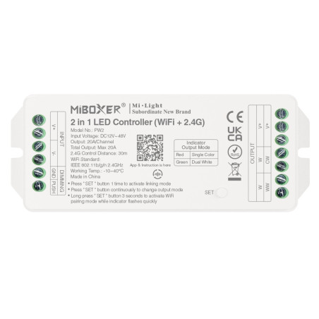 ODBIORNIK STREFOWY LED 2w1 MiLight PW2 20A Tuya
