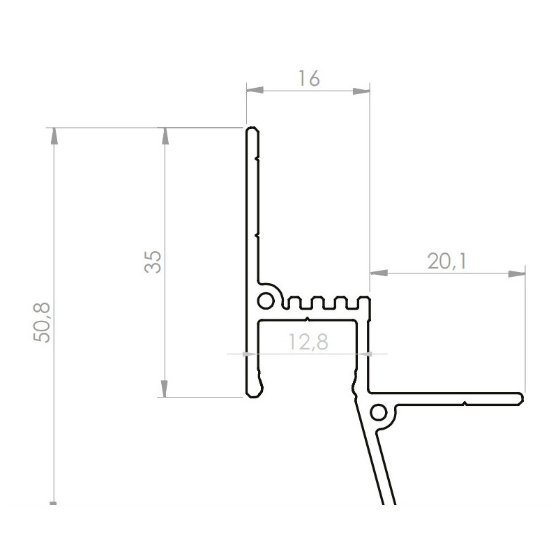 Profil LED SP1-1 do karton-gips srebrny anodowany
