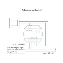 MIBOXER TRIAC TRI-C1 PRZEKAŹNIK,ŚCIEMNIACZ 230V AC