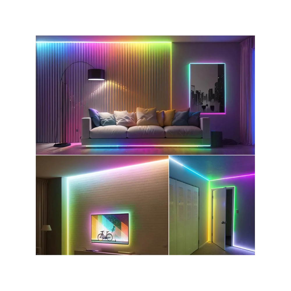 5m zestaw LED cyfrowy muzyczny COB RGB+CCT 20W 24V Ws2814F 840 LED/m