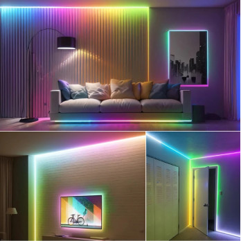 30m zestaw LED cyfrowy muzyczny COB RGB+CCT 20W 24V Ws2814F 840 LED/m