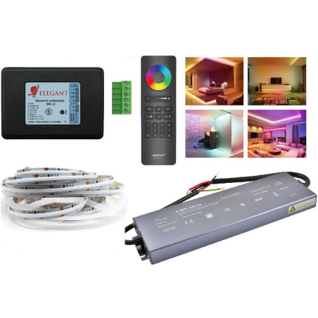 30m zestaw LED cyfrowy muzyczny COB RGB+CCT 20W 24V Ws2814F 840 LED/m