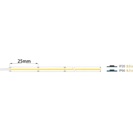 Taśma LED COB zimna 6000K 4W 24V 640 LED/m CRI91 - 1 metr