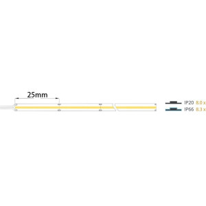Taśma LED COB zimna 6000K 4W 24V 640 LED/m CRI91 - 30 metrów