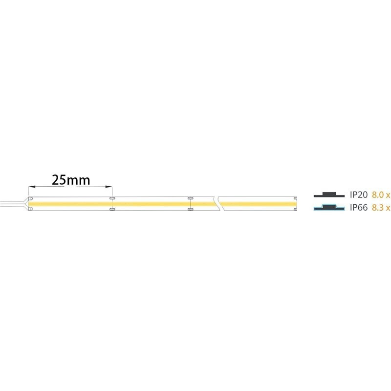 Taśma LED COB zimna 6000K 4W 24V 640 LED/m CRI91 - 30 metrów