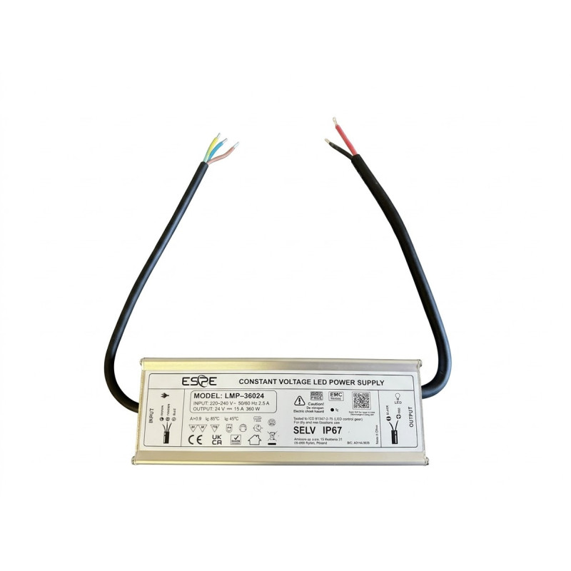 Zasilacz hermetyczny LMP 360-24 | 24V 15A 360W IP67