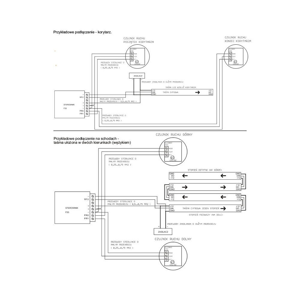 Sterownik schodowy korytarzowy F20 RGB
