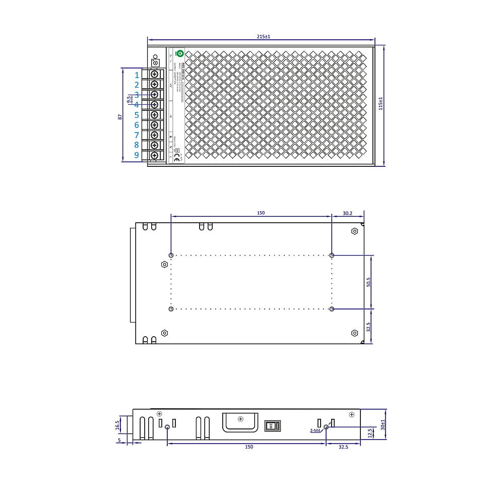 Zasilacz modułowy napięciowy POS-200-12V 200W 17A