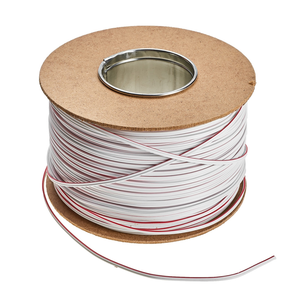 100m przewód kabel 2-żyłowy biały 2x0,35mm