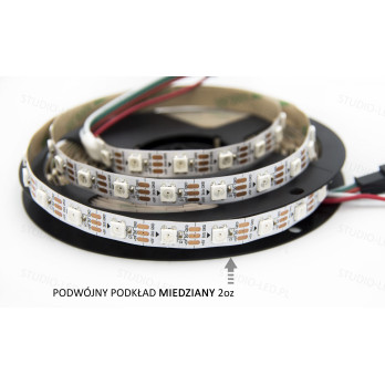 Taśma LED cyfrowa RGB 14,4W 5V WS2812B 60 LED/m - 5 metrów