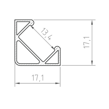 1m Profil LED P3-1 narożny srebrny anodowany